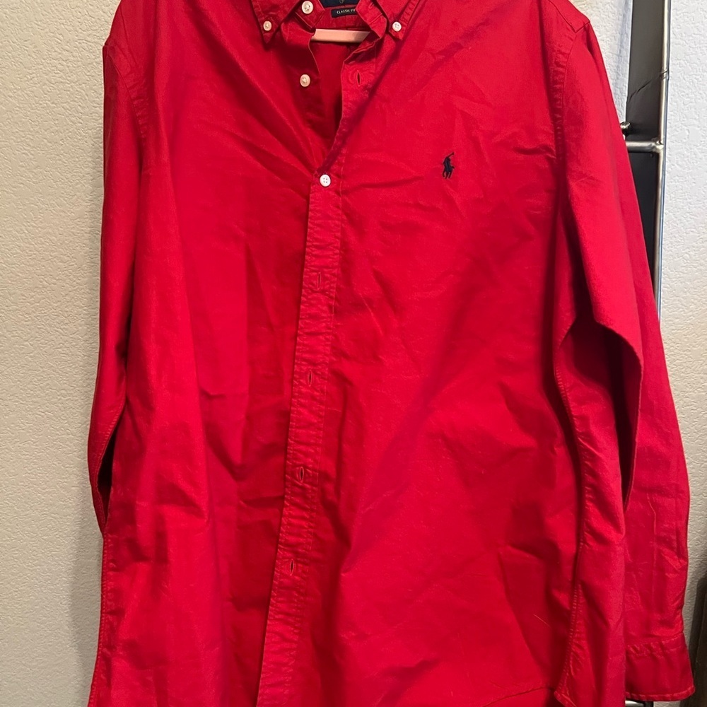 Red Polo Ralph Lauren Button-Up Shirt